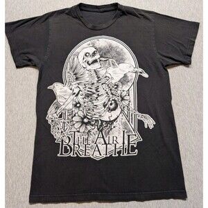 Air I Breathe Men's Skeleton Eye Graphic T-shirt Rare Mens sz Small Black